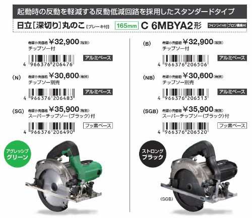 HiKOKI(ハイコーキ) 深切り丸のこ C6MBYA2(SGB) ストロングブラック