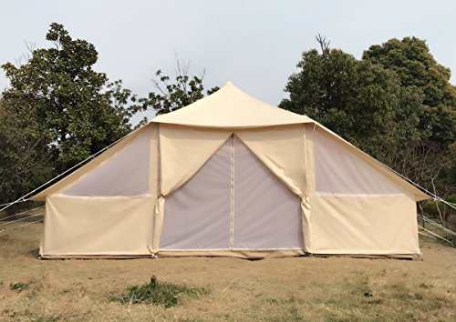 Cozy house bell tent 10人用大型屋外用防水コットンキャンバスオールシーズンズキャンプテント