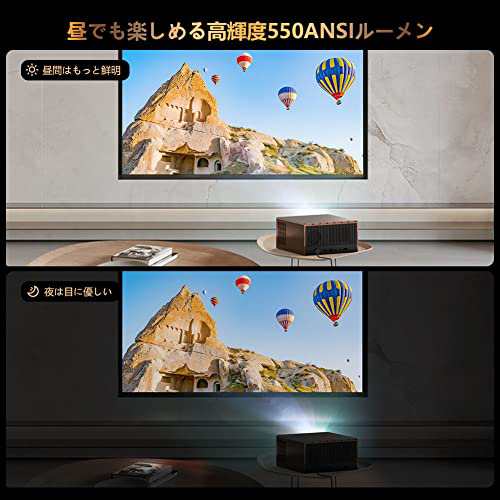 XIDU プロジェクター 高輝度 550ANSI ルーメン フルHD 1080p【4K対応／台形補正／5GWi-Fi＆Bluetooth  5.0対応／ズーム機能／デュアルスピ