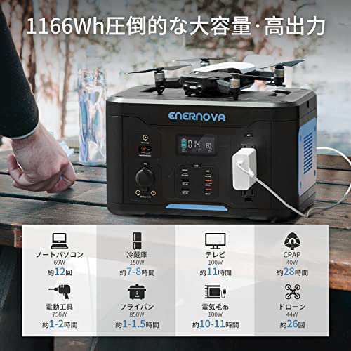 サイン・掲示用品 パネル Enernova ポータブル電源 SMART 1000 大容量