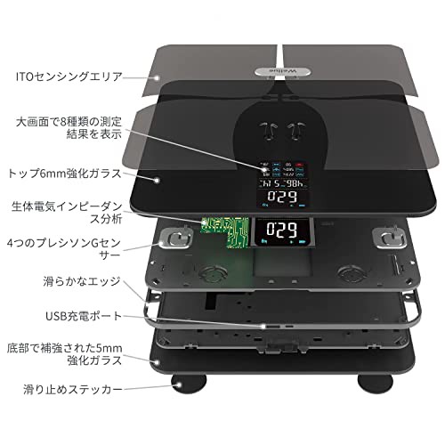 通常在庫品 体脂肪計 体重計 Lescale mat 体組成計 スマホ連動 ボディ