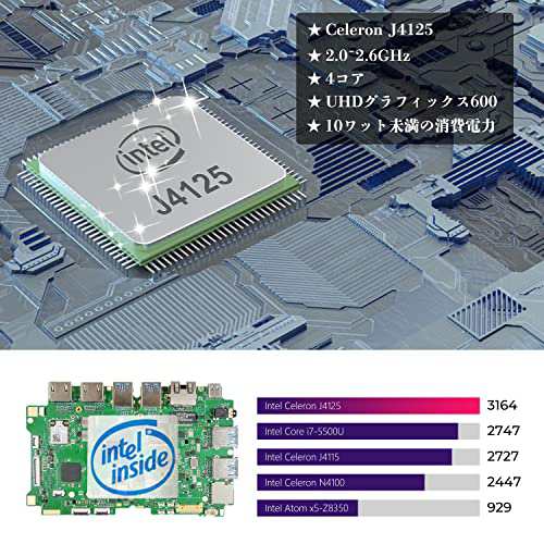 HigolePC ミニPC Gole1 Pro Celeron J4125 8G 128GB Windows11 Pro 