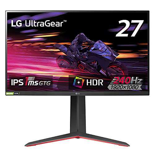 LG ゲーミングモニター UltraGear 27GP750-B 27インチ/フルHD/IPS/240Hz/1ms(GtoG)/HDR/FreeSynnc Premium G-SYNC Compatible/HDMI×2D