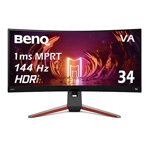 BenQ MOBIUZ EX3410R ウルトラワイドモニター (34型  デザイン/21:9/湾曲率1000R/VA/3440×1440/144Hz/1ms/P3 90%カバー/HDR 400/HDRi/Fre｜au PAY  マーケット