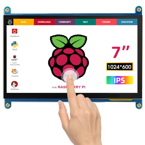ELECROW 7インチ モバイルモニター Raspberry Pi 用 モバイルディスプレイ LCD ディスプレイ ポータブルモニター 1024*600 HDMI端子 液晶モニター タッチパネルモニター Raspberry Pi 4B
