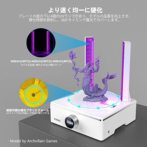 ELEGOO Mercury XS Bundle 大型レジン3Dプリントモデル用洗浄・硬化