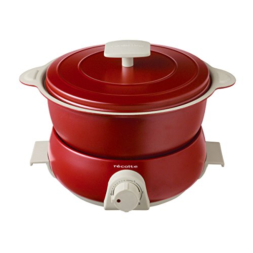 rcolte (レコルト)レコルト ポットデュオ フェット [ レッド/RPD-3 ] recolte POT DUO fete 電気鍋 マルチクッカー 赤 本体(収納時)：(約)幅24.0×奥行22×高さ17.5cm