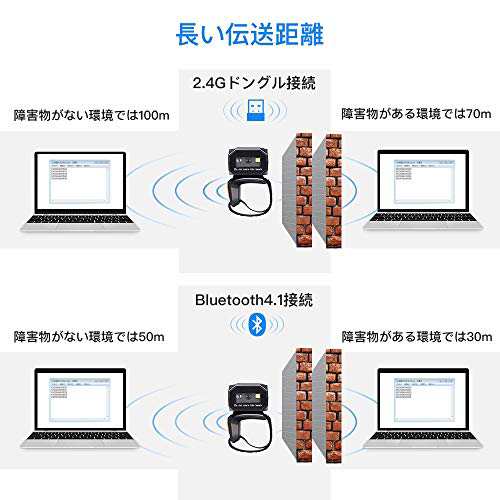 Eyoyo 超小型 バーコードスキャナー USB有線/Bluetooth/2.4 Gドングル