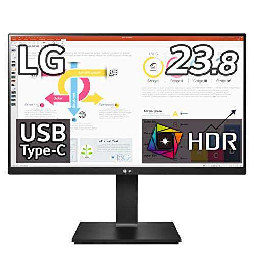 LG フレームレス モニター ディスプレイ 24QP750-B 23.8インチ/WQHD(2560×1440)/IPS非光沢/HDR/FreeSync/USB Type-CHDMIDP/高さ調節