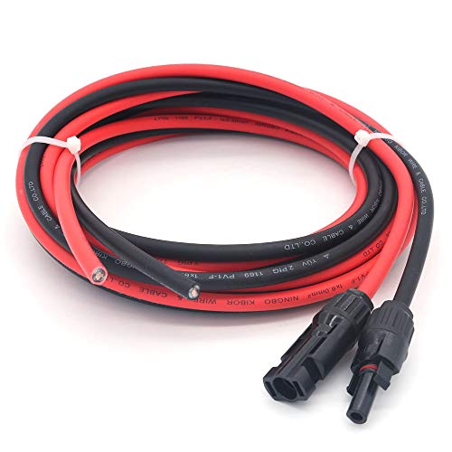 NUZAMASペアの3m 6.0mmシングルコア延長ケーブル、MC4コネクタ付き（オスおよびメス）、ソーラーパネルおよび太陽光発電システム用MC4プラグ付き3メートル（9.8フィート）ケーブル 5,487円