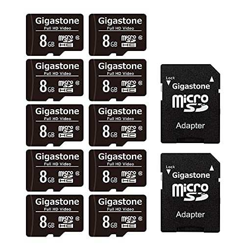 Gigastone 8GB Micro SDカード Full HD Video対応 監視カメラ アクションカメラ ドローン対応 読み取り速度80MB/s Micro SDHC UHS-I U1