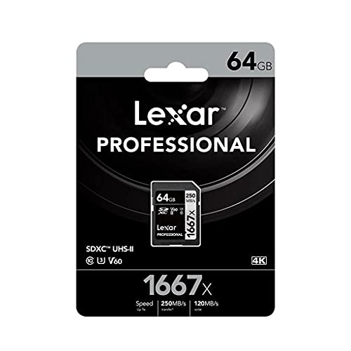 Original Lexar 1667x V60 250MB/s Flash Memory sd cards 64gb 128GB UHS-II U3 Card high speed 256GB SDXC For 3D 4K HD vid