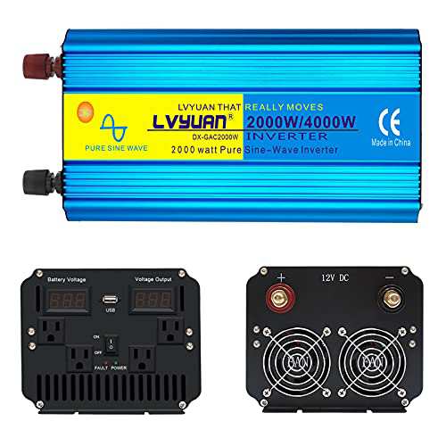 Yinleader インバーター 正弦波 12V 定格 2000W 最大 4000W DC12V