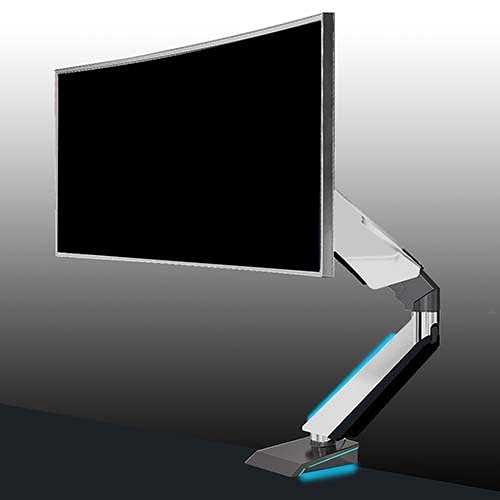 Lumen ゲーミングモニターアーム MA-GS108 ガス圧式 液晶ディスプレイアーム VESA規格 耐荷重9kg モニターサイズ32" まで対応 t Monitor ARM(蒼:(白+青LED))の通販は 13,600円