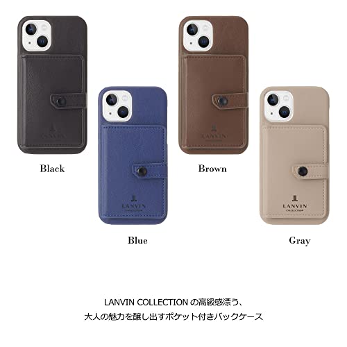 LANVIN COLLECTION SHELL CASE POCKET スマホケースiPhone13 用[ Gray ]