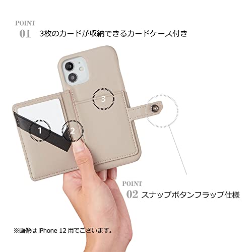 LANVIN COLLECTION SHELL CASE POCKET スマホケースiPhone13 用[ Gray ]