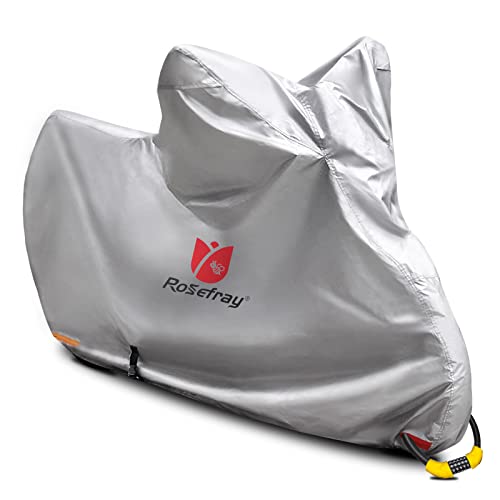 Rosefray バイクカバー 210D M-L 209cmまで対応 スマートサイズ 高機能 撥水 UVカット 小型 原付 車体カバー 風飛び防止 鍵穴付 収納袋付きの通販は 5,800円