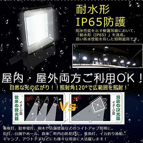 超高輝度】投光器 屋外 防水 防塵 200W 高天井照明 24000LM 2000W相当