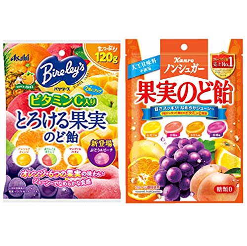 ノンシュガー 果実のど飴/バヤリースとろける果実のど飴（2種類