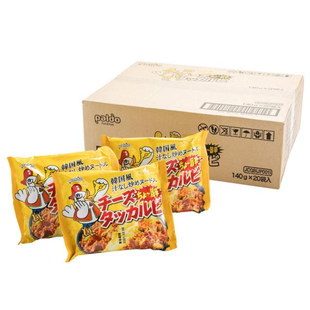 [ケース販売] paldo 韓国 汁なし炒め ヌードル チーズダッカルビ 140g×20袋/ やきそば 袋麺 5,152円