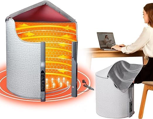 新型・720°全方位発熱パネルヒーター デスクヒーター ＣＨＡＭＯＫＡ 足元ヒーター ひざ掛け付き 5段階温度＆5段階タイマー調節 遠赤外線ヒーター 転倒自動OFF 筒型デスクヒーター 高温型 即暖 薄型 静音 省エネパネルヒーター オフ