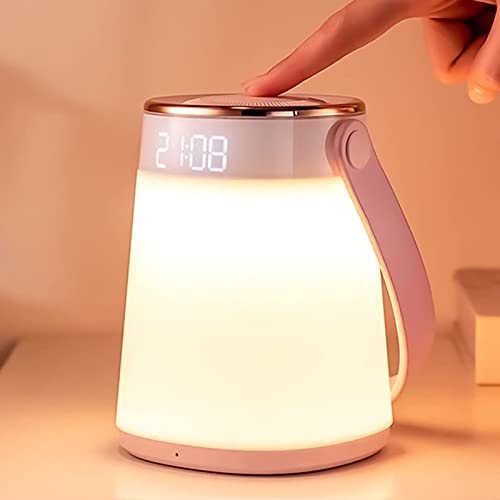 授乳ライト ナイトライト時計付き 間接照明 充電式 LEDランタン無段階調光 ベッドサイドランプ 置き型 手提 夜間 ベビー ナイトライト 子供部屋 かわいい テーブルランプ コードレス 調光 温度 読書灯 タッチ led ベッドサイド の通販は