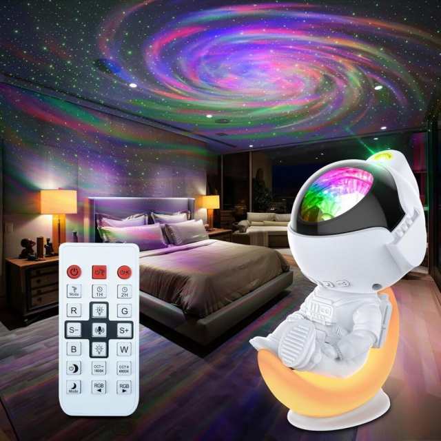 PRANITE プラネタリウム 家庭用 本格的 人気、寝室用 宇宙飛行士ベッドサイドランプ、間接照明 タイマーとリモコン付きの星空ライト、33種点灯モード 輝度/音量調整可 室内 プロジェクター ナイトライト、部屋用 癒し 雰囲気作り、子の通販は