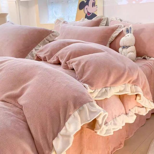 掛け布団カバーセット冬 あったか シングル セミダブル 暖かい フランネル 布団カバー 厚手 ふわふわ マイクロファイバー フリル付き おしゃれ ベッドスカート 冬用 発熱 防寒 柔らかい 洗えるかけふとんカバー 掛けふとんカバー 静電気