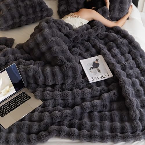 毛布 ブランケット 厚手 もこもこ毛布 冬用 掛け布団 ふわふわ 掛け 敷き 柔らかい 掛け毛布 あったか 洗える 冷え対策 静電気防止ひざ掛け 肌触り 洗える エアコン対策 (グレーブラック, 180*200)
