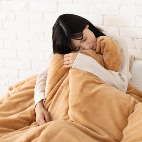 毛布 掛け布団 ブランケット ダブル 冬暖かさがループする厚手 掛敷兼用 あったか毛布 暖かい毛布 吸湿発熱 こたつ布団 かけ布団 ベージュ  COCCI