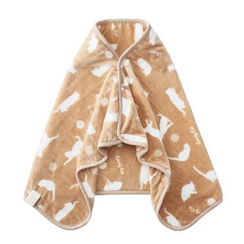 Sugibo(スギボー) 洗える あったか 電気ブランケット 日本製 電気ひざ掛け パーソナルサイズ 70×140?p 切り忘れ防止タイマー付き SB-H502(Bca) 猫柄ベージュ