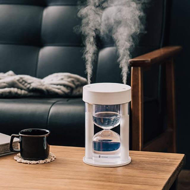 Life on Products 砂時計型コードレス加湿器 チャコール 自動調節 ナチュラル 卓上 抗菌 癒し リラックス おしゃれ インテリア ライト機能付 LCAHF003