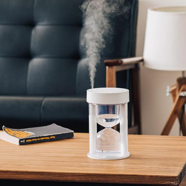 Life on Products 砂時計型コードレス加湿器 チャコール 自動調節 ナチュラル 卓上 抗菌 癒し リラックス おしゃれ インテリア ライト機能付 LCAHF003