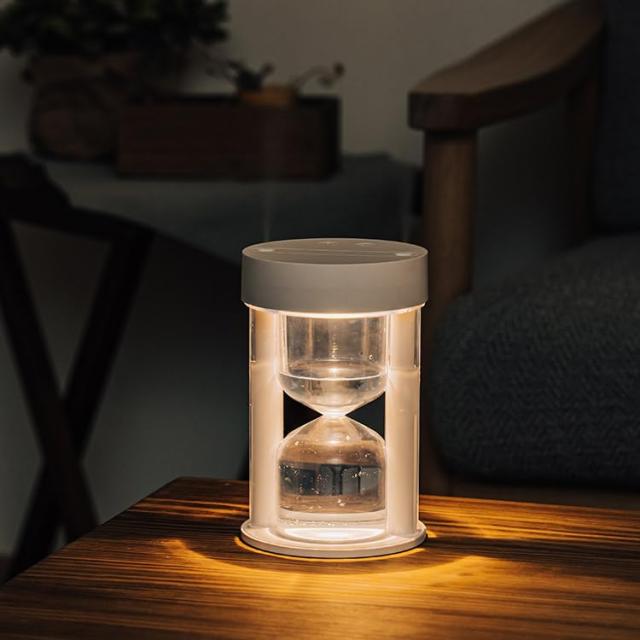Life on Products 砂時計型コードレス加湿器 チャコール 自動調節 ナチュラル 卓上 抗菌 癒し リラックス おしゃれ インテリア ライト機能付 LCAHF003