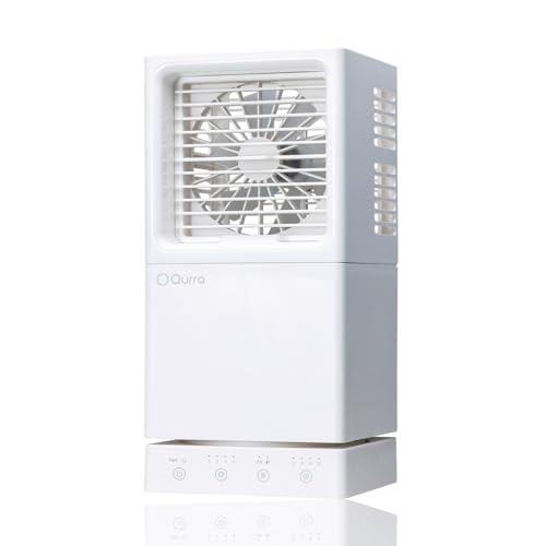 Qurra(いつもミスト) 加湿器 強力 大容量 上部給水 静音 節電 自動首振り 上下調整 1台2役 スイング 小型 デスク ポータブル 風量調整 送風 加湿 除菌 省エネ 車 USB 寝室 3R-TCF08WT