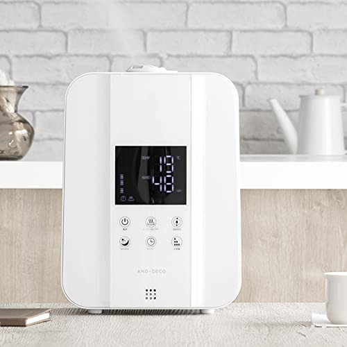 モダンデコ 加湿器 大容量  コンパクト ハイブリッド式 タイマー リモコン付 (ホワイト／ステンレス振動子モデル)の通販は