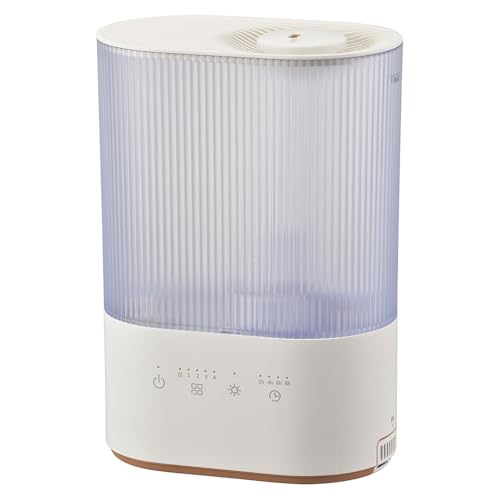 オーム(OHM)オーム電機 加湿器 超音波式 UV機能付きで清潔 LEDライト付き フタをしたままラクラク給水 4リットル大容量 タンクまるごと水洗い 超音波加湿器 アロマポケット付き ホワイト KIS-KA40A-W 08-1472の通販は