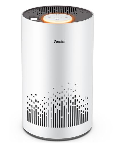 空気清浄機2024革新版・20~40畳対応・節電対策VEWIOR 空気清浄機 小型 ペット 静音 卓上 軽量 花粉対策 360°強力浄化 4重ろ過HEPAフィルター 4段階風量設定 タイマー機能 アロマ対応 ナイトライト付き チャイルドロ