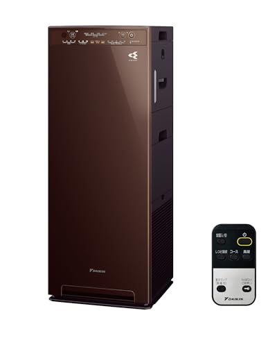 202モデルダイキン 加湿 空気清浄機ペットのニオイ・毛、花粉対策MCK555A-T 25畳 ストリーマ スリム 静音設計 強力吸引 壁際設置 お手入れ簡単 省エネ ウイルス ハウスダスト PM2.5 脱臭 (ブラウン)