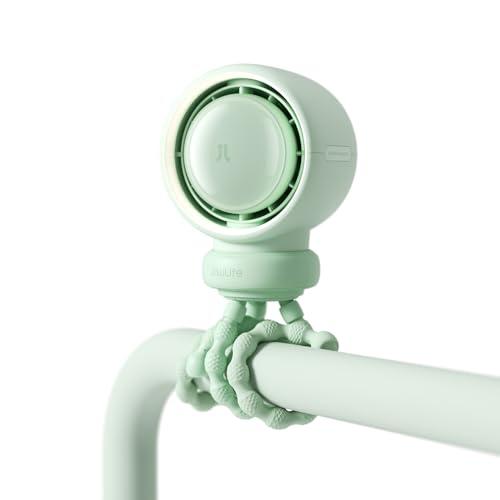 JISULIFE 小型扇風機 充電式扇風機 風量5段階調節 4000 mAh大容量バッテリー ミニ 静音 ポータブル 空気清浄・空気強化技術 卓上・吊り下げ・巻き付け 照明付き キャンプ、アウトドア、ピクニック、トレッドミル, ゴルフなど