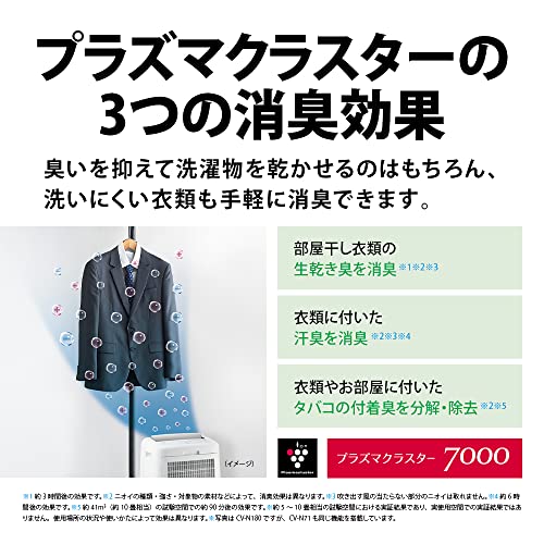 シャープ 衣類乾燥機 除湿機 7.1L / プラズマクラスター 7000 スタンダード 8畳 / 2021年モデル ホワイト CV-N71-W