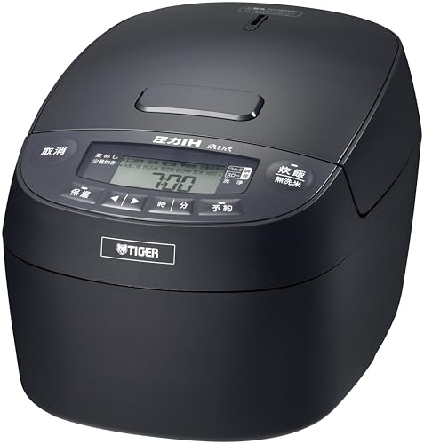 タイガー魔法瓶(TIGER) 炊飯器 1升 圧力IH 炊きたて 遠赤5層土鍋コート釜 粒立ち保温 お手入れ簡単 ブラック JPV-N180K