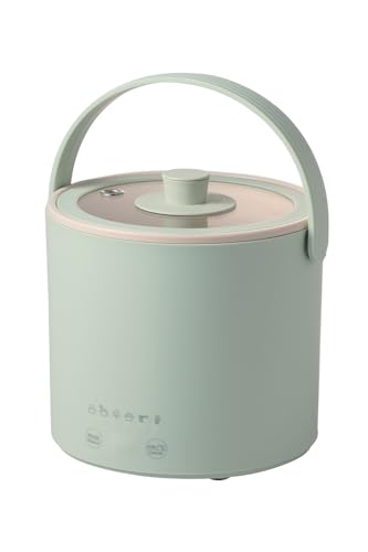 エレコム 保温調理鍋 800mL 1台6役低温調理/蒸す/1合炊飯/煮る/煮込む/茹でる タイマー機能 コンパクト 蒸し皿付き ガラス蓋付き Hot a la Pot 卓上鍋 多機能調理なべ ケーブル長1.5m ミント HAC-HEP01