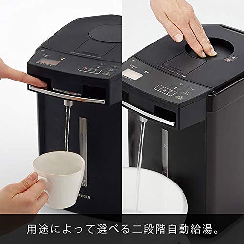 タイガー魔法瓶(TIGER) 電気ポット ブラウン 3L 蒸気レス 節電