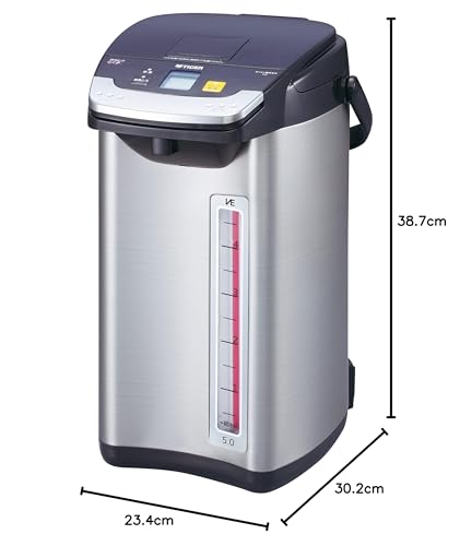 タイガー魔法瓶(TIGER) 電気ポット 蒸気レス 節電VE保温 まほうびん構造 6つの安心・安全構造 とく子さん 大容量 5.0L ブラック PIE-A501K