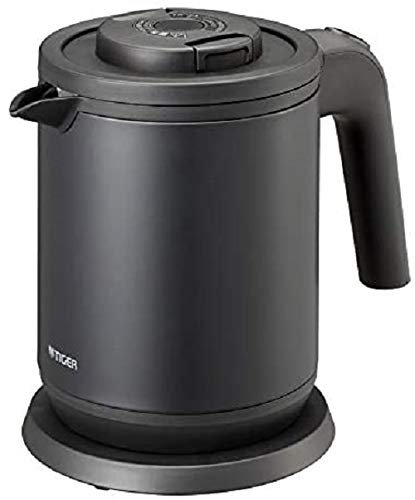 タイガー魔法瓶(TIGER) 電気ケトル 湯沸かし ステンレス わく子 0.8L 転倒お湯漏れ防止 カラ炊き防止 蒸気レス マットブラック PCK-A080KM
