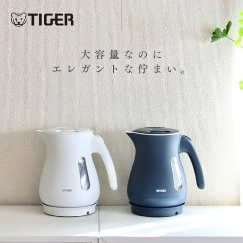 WEBタイガー魔法瓶(TIGER) 電気ケトル 湯沸かし 1.2L 転倒お湯漏れ防止 カラ炊き防止 省スチーム設計 マットホワイト PCL-N120WM