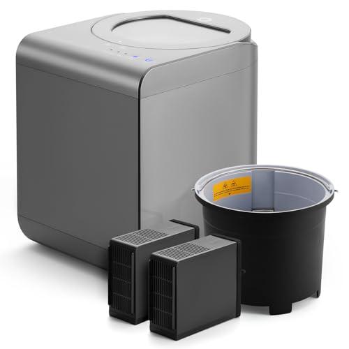 Airthereal 生ごみ処理機、Revive 電動キッチンコンポスター ビジュアルカバー付き、容量 2.5L、SHARKSDEN トライブレード付き、食品廃棄物やスクラップを植物用の乾燥堆肥肥料に変えます, 量も約90% 減らす 密