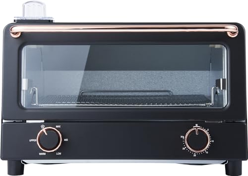 LALALUCTUS(ラララクタス) トースター オーブントースター 4枚焼き スチーム機能搭載 トースト パン お手入れ簡単 1250W タイマー機能 モード切替6段階 ブラック ES01