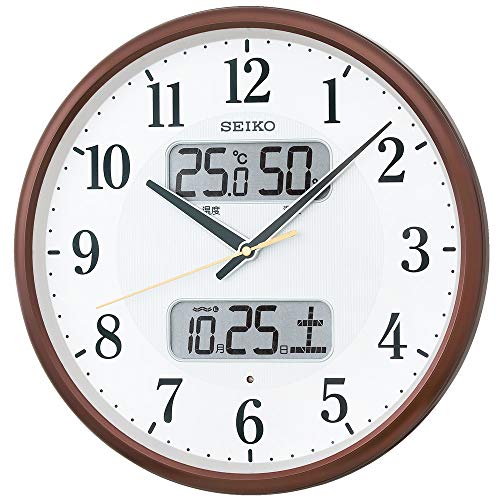 セイコークロック 掛け時計 01:茶メタリック 01:直径35cm 電波 アナログ カレンダー温度 湿度 表示 BC405Bの通販は 10,440円